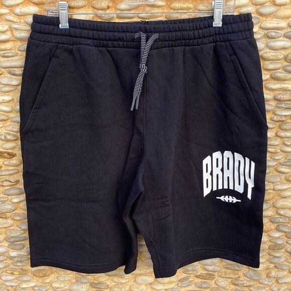 NWT New BRADY by Tom Brady Brand Black Varsity Shorts Medium NFL Athletic - Picture 2 of 7